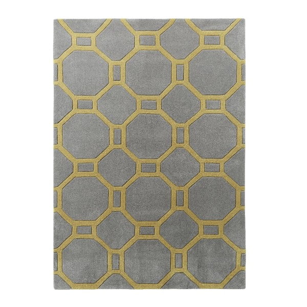 Hong Kong Tile szürke-sárga szőnyeg, 150 x 230 cm - Think Rugs