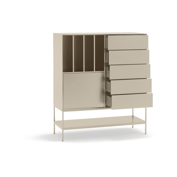 Krémszínű szekrény 120x140x45 cm Platt – Teulat-image-4