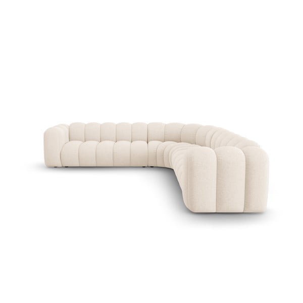 Krémszínű zsenília moduláris sarokkanapé Lupine – Micadoni -image-2