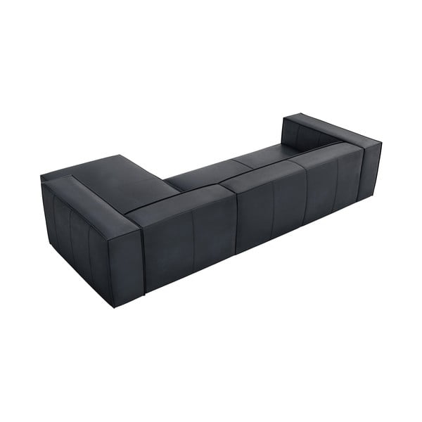 Sötétkék bőr sarokkanapé (jobb oldali) Madame – Windsor & Co Sofas-image-3