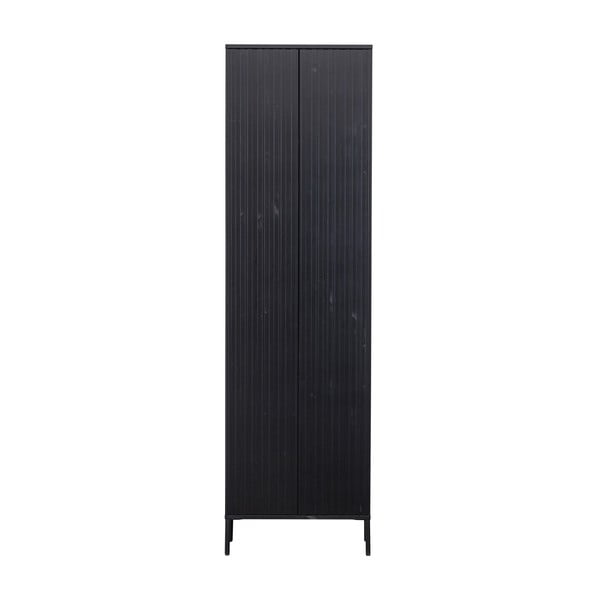 Fekete borovi fenyő ruhásszekrény 60x210 cm Gravure – WOOOD
