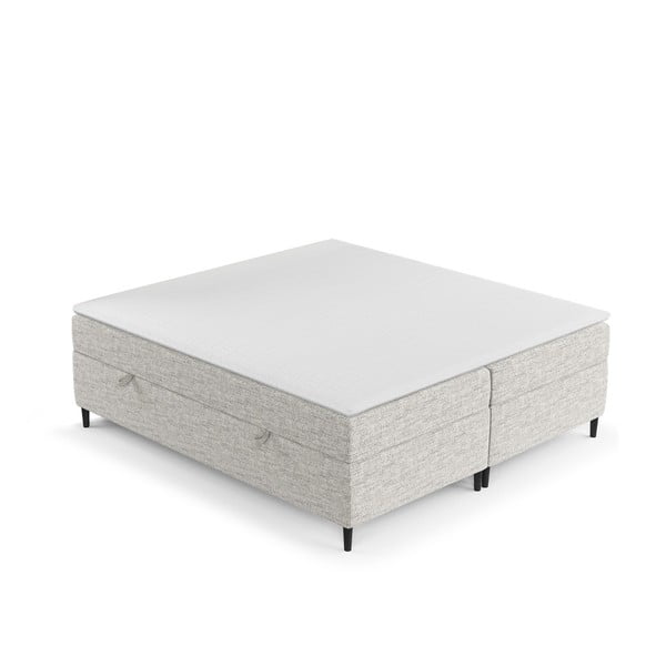 Világosszürke ágyneműtartós boxspring ágy 160x200 cm Araya – Maison de Rêve