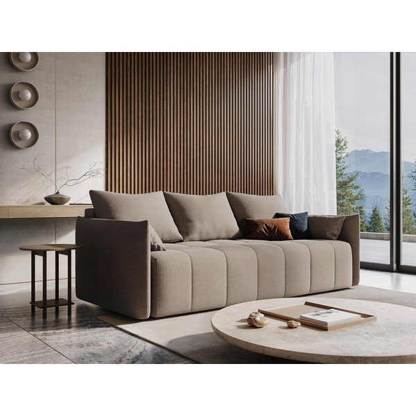 Borvörös kinyitható-tárolóhelyes (U alakú) sarokkanapé Moku – Makamii-image-1