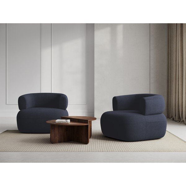 Sötétkék buklé fotel Jenny – Micadoni Home-image-1