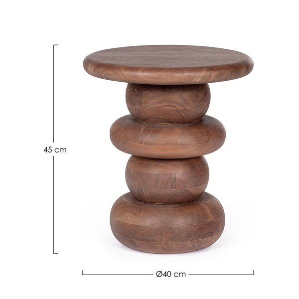 Mangófa kerek tárolóasztal ø 40 cm Lopez – Bizzotto-image-3