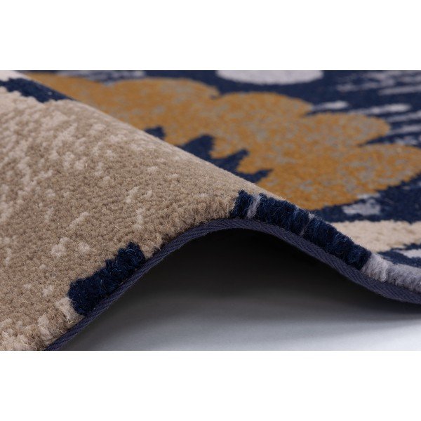Sötétkék gyapjú szőnyeg 133x190 cm Chintz – Agnella-image-1