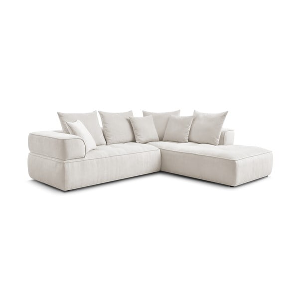 Bézs zsenília sarokkanapé (jobb oldali-L alakú) Whesley – Bobochic Paris-image-3