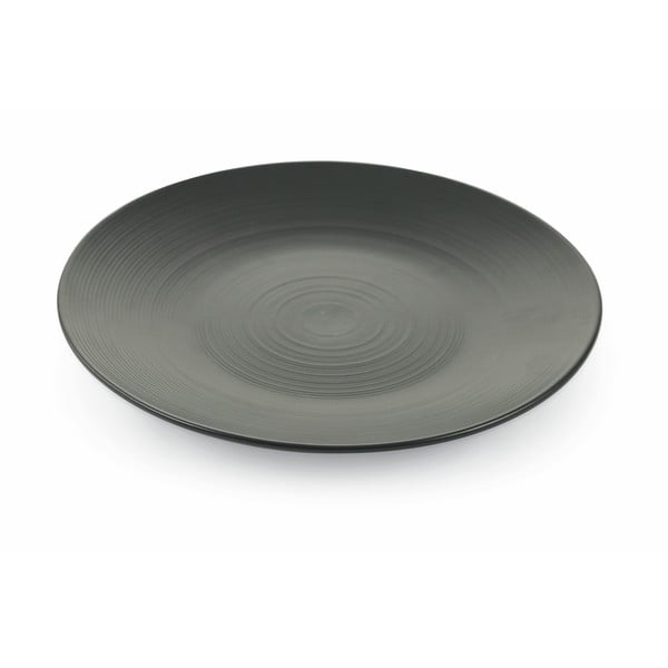 Grafite fekete agyagkerámia tányér, 6 db - Villa d´Este