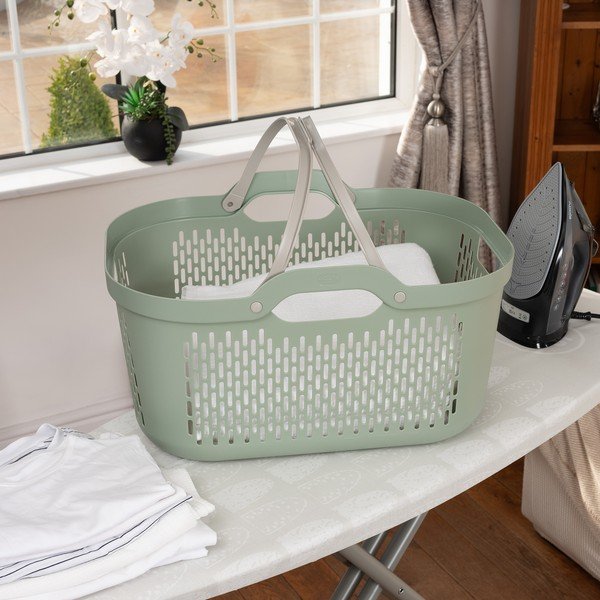 Világoszöld műanyag szennyeskosár 45 l Signature – Addis-image-1