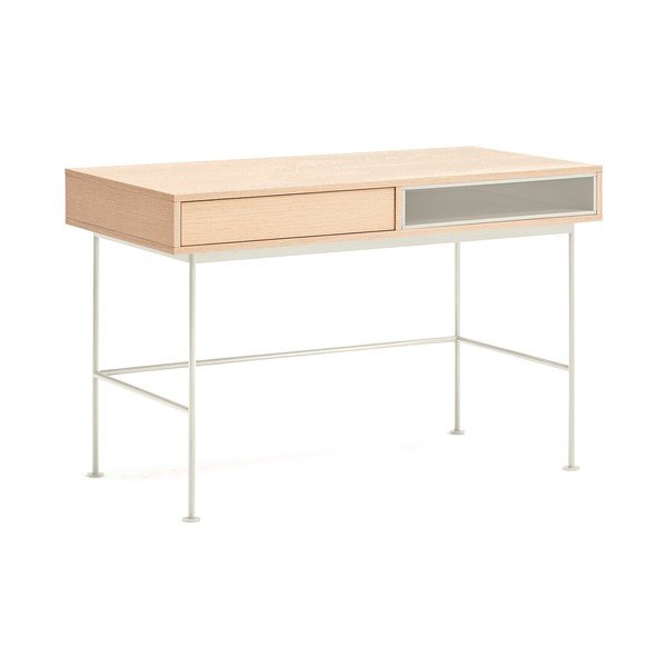 Íróasztal tölgyfa dekoros asztallappal 60x120 cm Yoko – Teulat-image-2