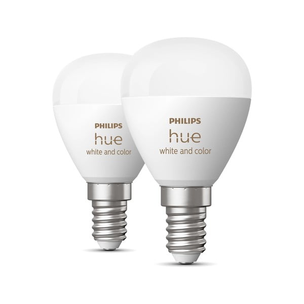 Okos izzó szett 2 db-os E14, 5 W White and color ambiance – Philips Hue