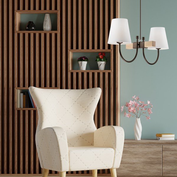 Sötétbarna függőlámpa textil búrával ø 15 cm Julietta – LAMKUR-image-2
