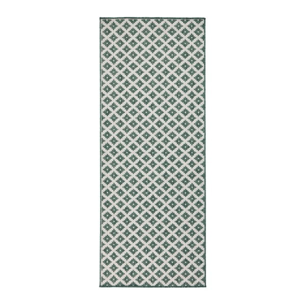 Nizza zöld-krémszínű kétoldalas kültéri futószőnyeg, 80 x 350 cm - Bougari