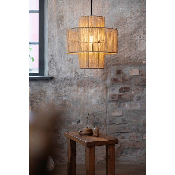 Natúr színű függőlámpa juta búrával ø 40 cm Soga – Markslöjd-image-2