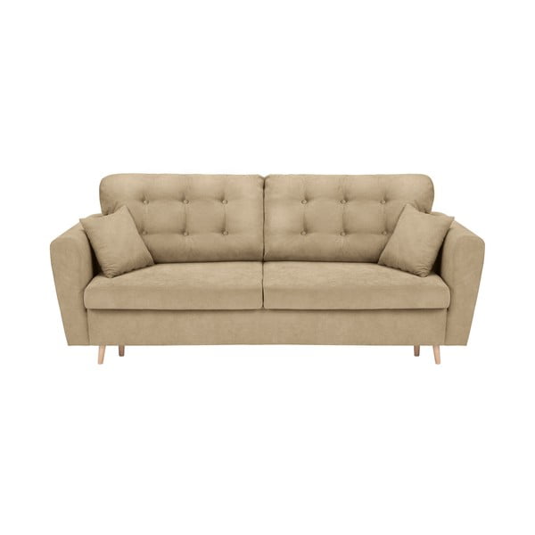 Grenoble bézs háromszemélyes kinyitható kanapé, tárolóhellyel - Cosmopolitan Design