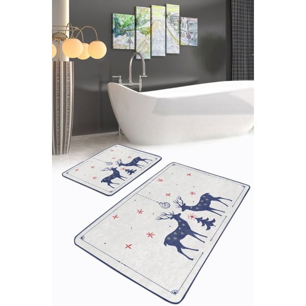 Krémszínű fürdőszobai kilépő szett 2 db-os 60x100 cm – Mila Home-image-3