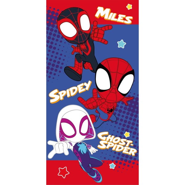 Piros-kék pamut gyerek fürdőlepedő 70x140 cm Spidey – Jerry Fabrics