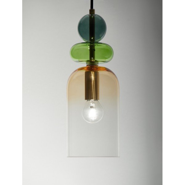 Aranyszínű üveg függőlámpa ø 11 cm Murano – Nova Luce-image-2