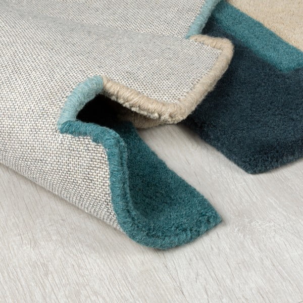 Kék-bézs gyapjú szőnyeg 150x240 cm Abstract Collage – Flair Rugs-image-3