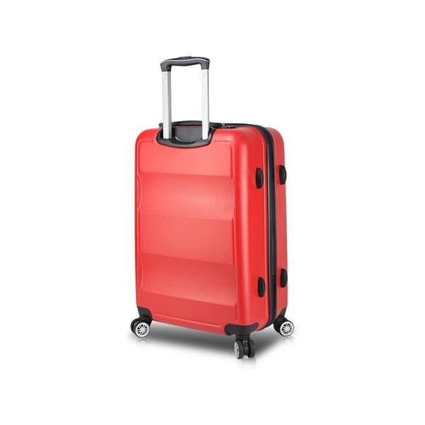 COLORS LASSO Large Suitcase piros görgős bőrönd USB csatlakozóval - My Valice