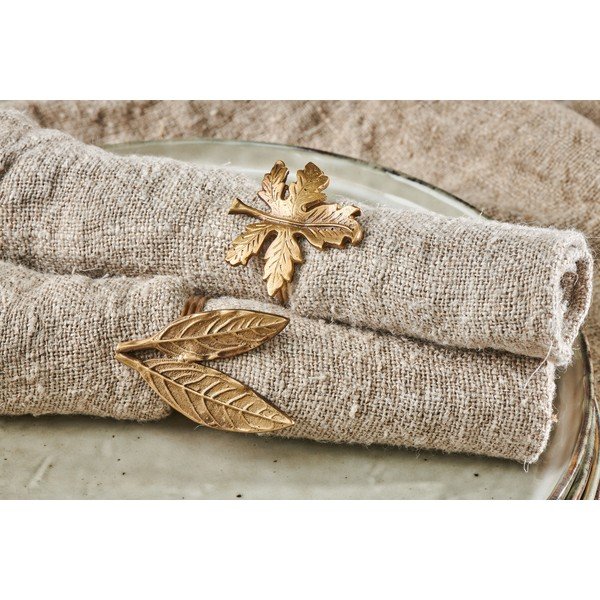 Leaf Brass 4 db-os aranyszínű szalvétagyűrű készlet - Nkuku-image-2