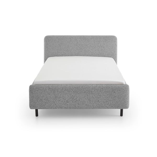 Világosszürke kárpitozott franciaágy ágyrács nélkül 160x200 cm Primo – Meise Möbel-image-3