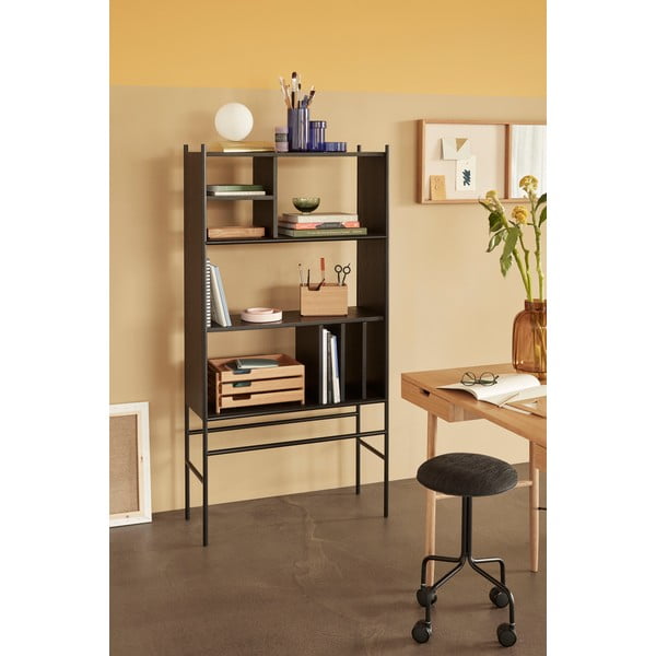 Divide fekete kőrisfa könyvespolc, 79 x 160 cm - Hübsch-image-1