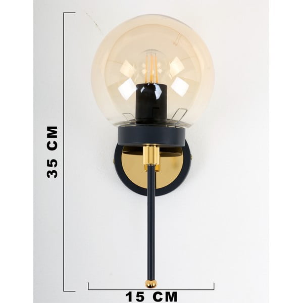 Fekete-aranyszínű fali lámpa ø 15 cm Tokyo – Squid Lighting-image-3