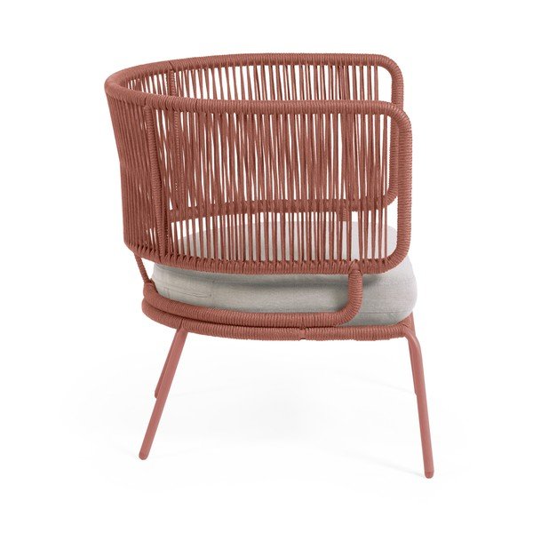 Nadin terrakotta színű acélszerkezetű kerti fotel - Kave Home-image-2