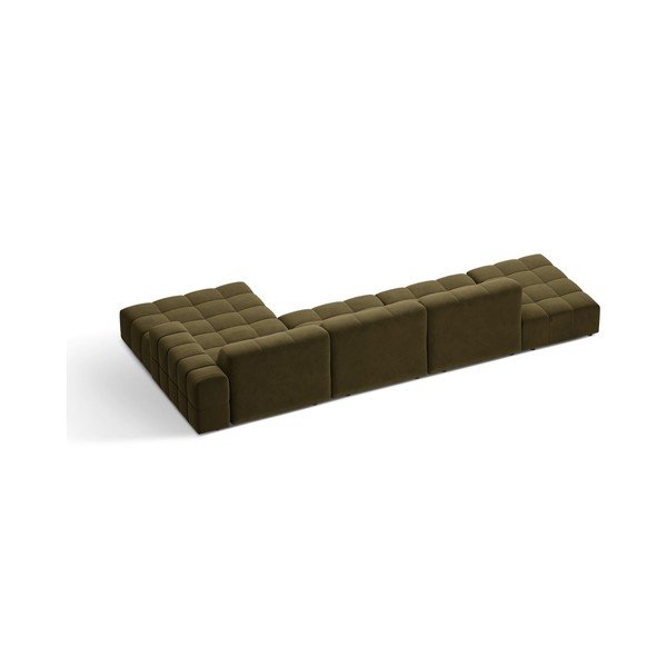 Khaki bársony sarokkanapé (jobb oldali-heverő résszel) Chicago – Cosmopolitan Design-image-2