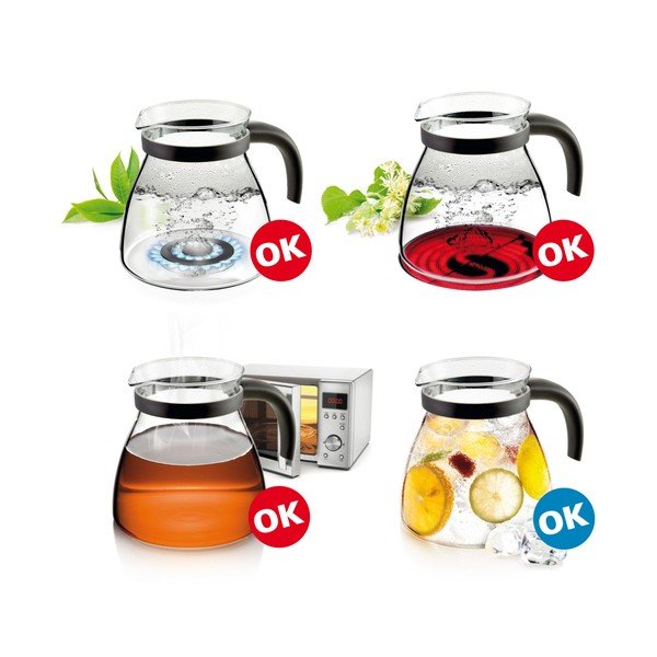 Antracitszürke üveg teáskanna 1.5 l Monte Carlo – Tescoma-image-1