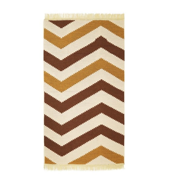 ZigZag Brown barna szőnyeg, 80 x 150 cm