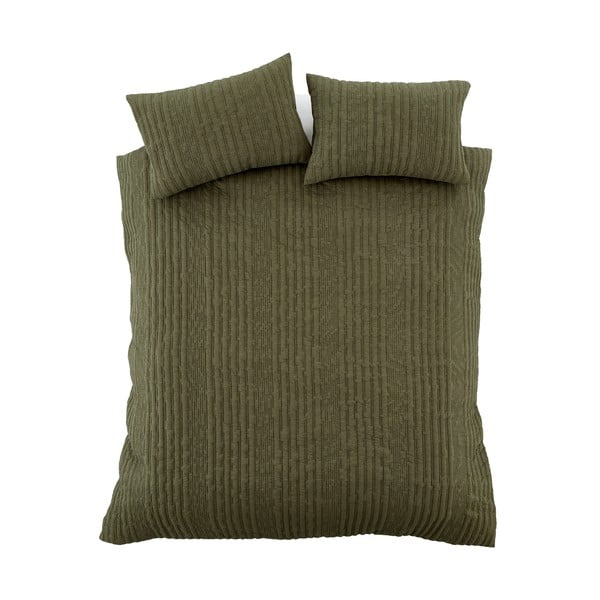 Khaki kétszemélyes ágyneműhuzat 200x200 cm Tamba Stripe – Pineapple Elephant-image-2