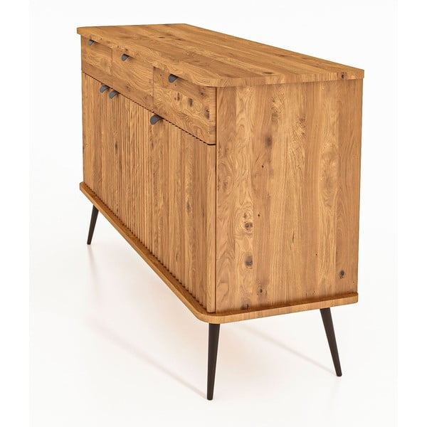 Natúr színű tölgyfa alacsony komód 144x87 cm Kula – The Beds-image-4