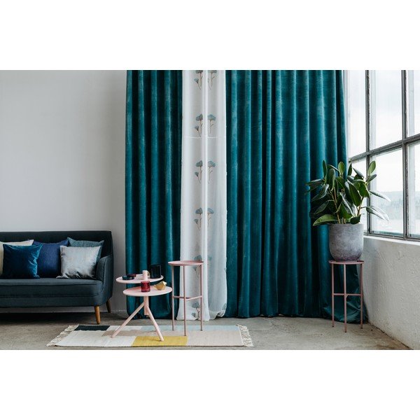 Fehér-kék fényáteresztő függöny 140x260 cm Elba – Mendola Fabrics-image-4