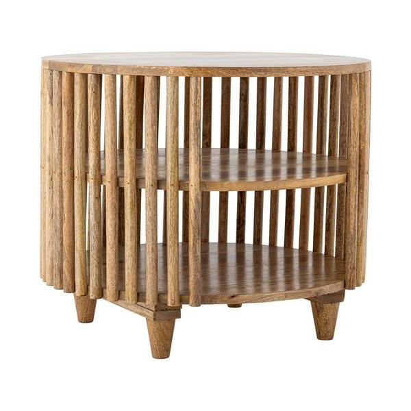 Natúr színű mangófa kerek dohányzóasztal ø 60 cm Sali – Bloomingville-image-3