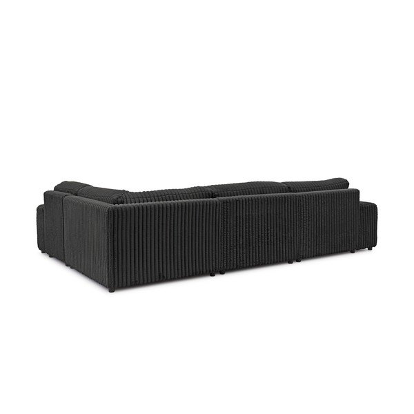 Sötétszürke kordbársony sarokkanapé (jobb oldali-U alakú) Justin – Ropez-image-3