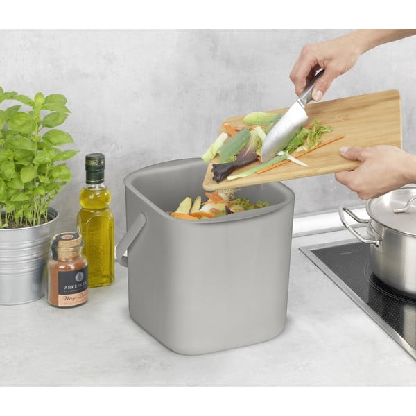 Világosszürke komposztálható hulladék gyűjtő 3 l Conny – Wenko-image-2