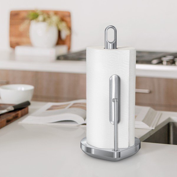 Ezüstszínű acél konyharuha tartó – simplehuman-image-1