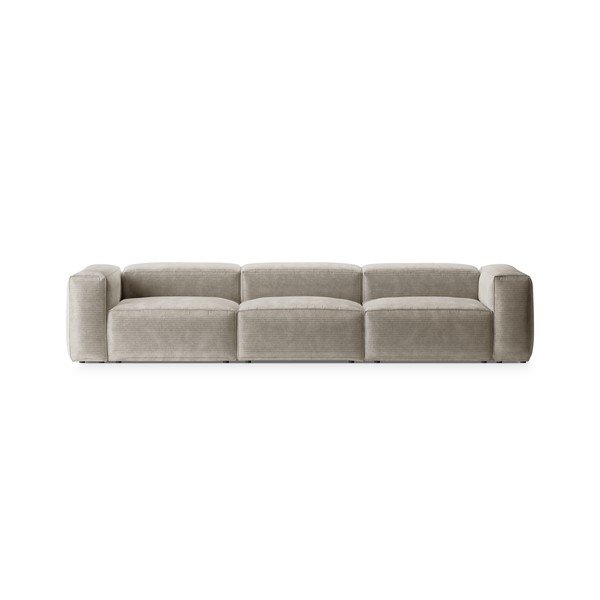 Bézs kordbársony kanapé 364 cm Bergamo – Cosmopolitan Design