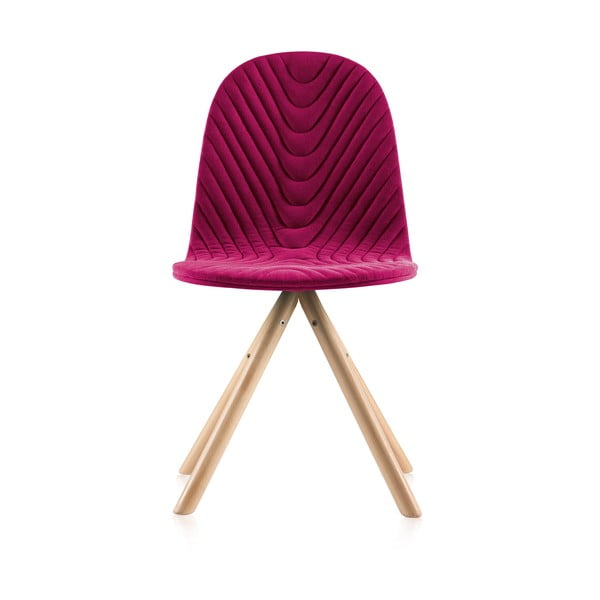 Mannequin Wave rózsaszín szék natúr lábakkal - Iker