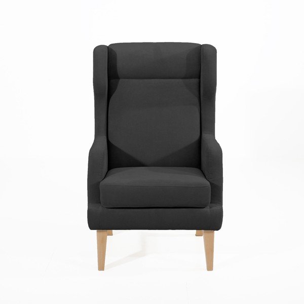 Bennet Suede fekete füles fotel - Max Winzer-image-2