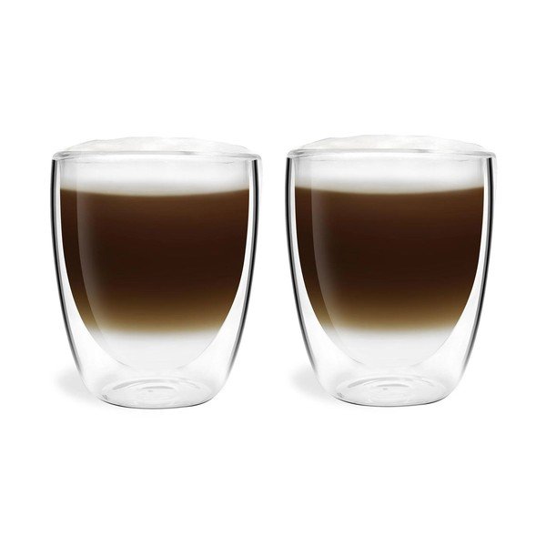 Üveg duplafalú bögre szett lattéhoz  2 db-os 320 ml Amo – Vialli Design