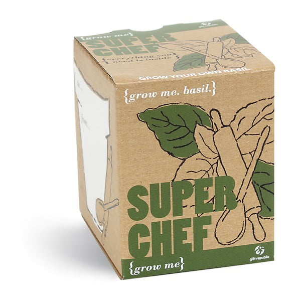 SuperChef növénytermesztő készlet bazsalikom magokkal - Gift Republic