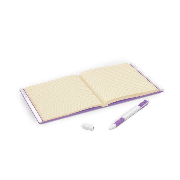 Lila négyszögletes jegyzetfüzet zselés tollal, 15,9 x 15,9 cm - LEGO®-image-1