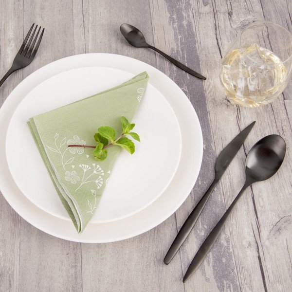 Fekete rozsdamentes acél evőeszköz készlet 24 db-os – Orion-image-1