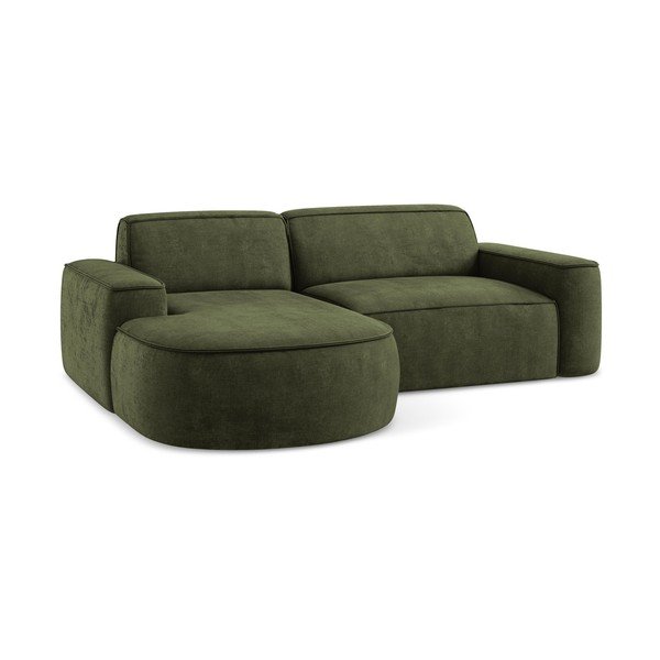 Zöld zsenília sarokkanapé (bal oldali-heverő résszel) Omao – Makamii-image-4