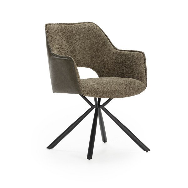 Zöld kárpitozott karfás étkezőfotel szett 2 db-os Mariel – Marckeric