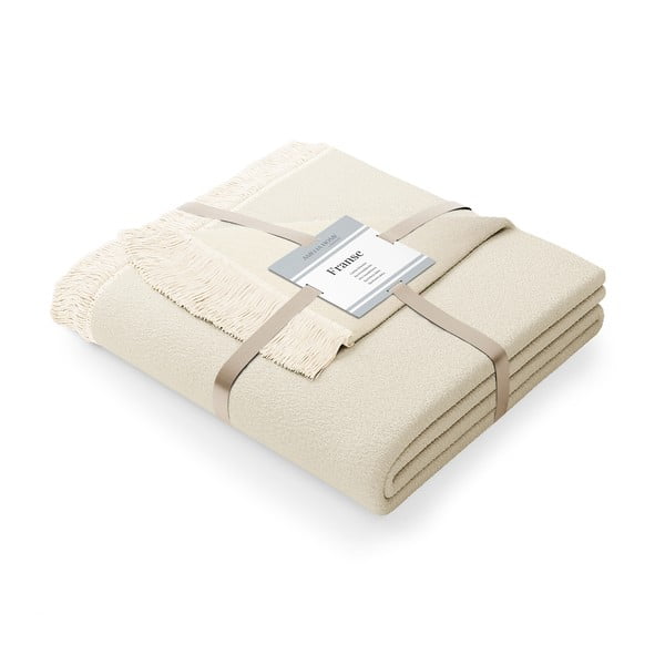 Franse világosbézs pamutkeverék takaró, 150 x 200 cm - AmeliaHome-image-2