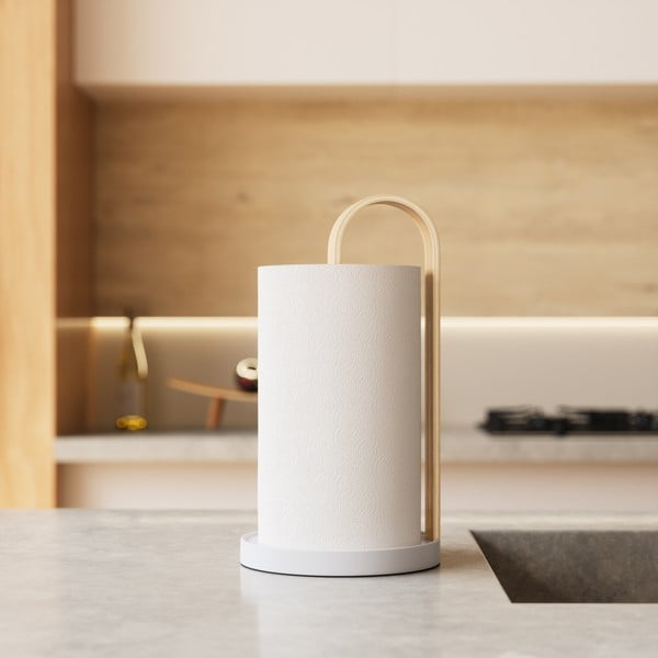 Fehér fa papírtörlő tartó ø 17 cm Bellwood – Umbra-image-1